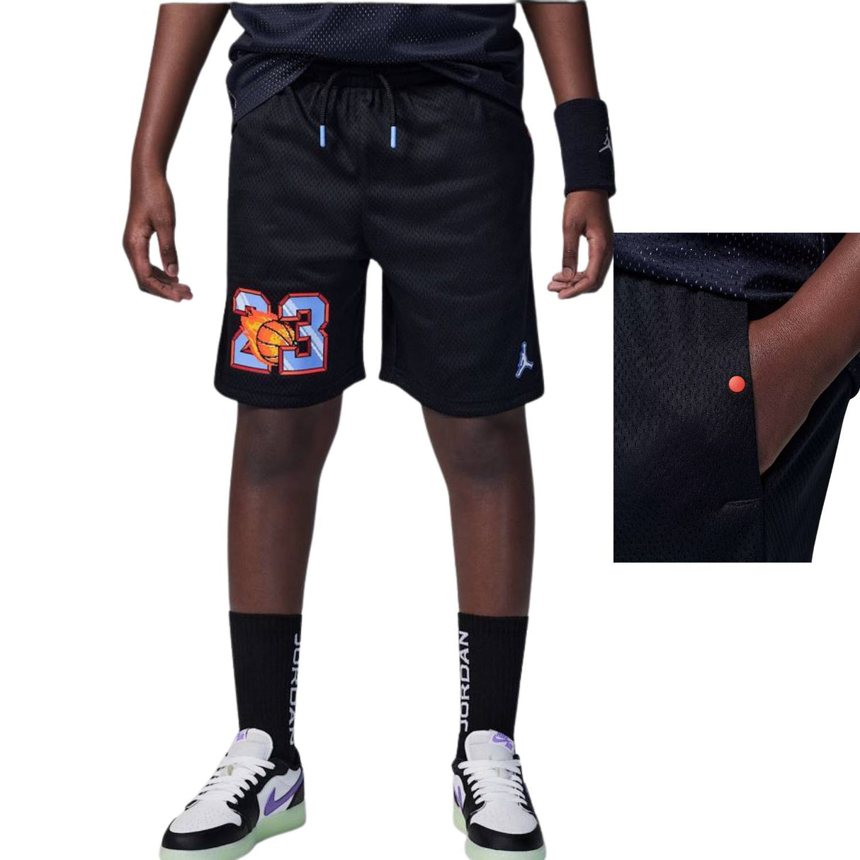 PANTALONCINO RAGAZZI JORDAN 95D944 023 NERO