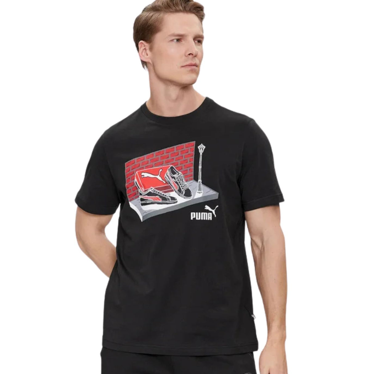 T-SHIRT PUMA 680175 01 GRAFHIC SUMMER NERO COTONE
