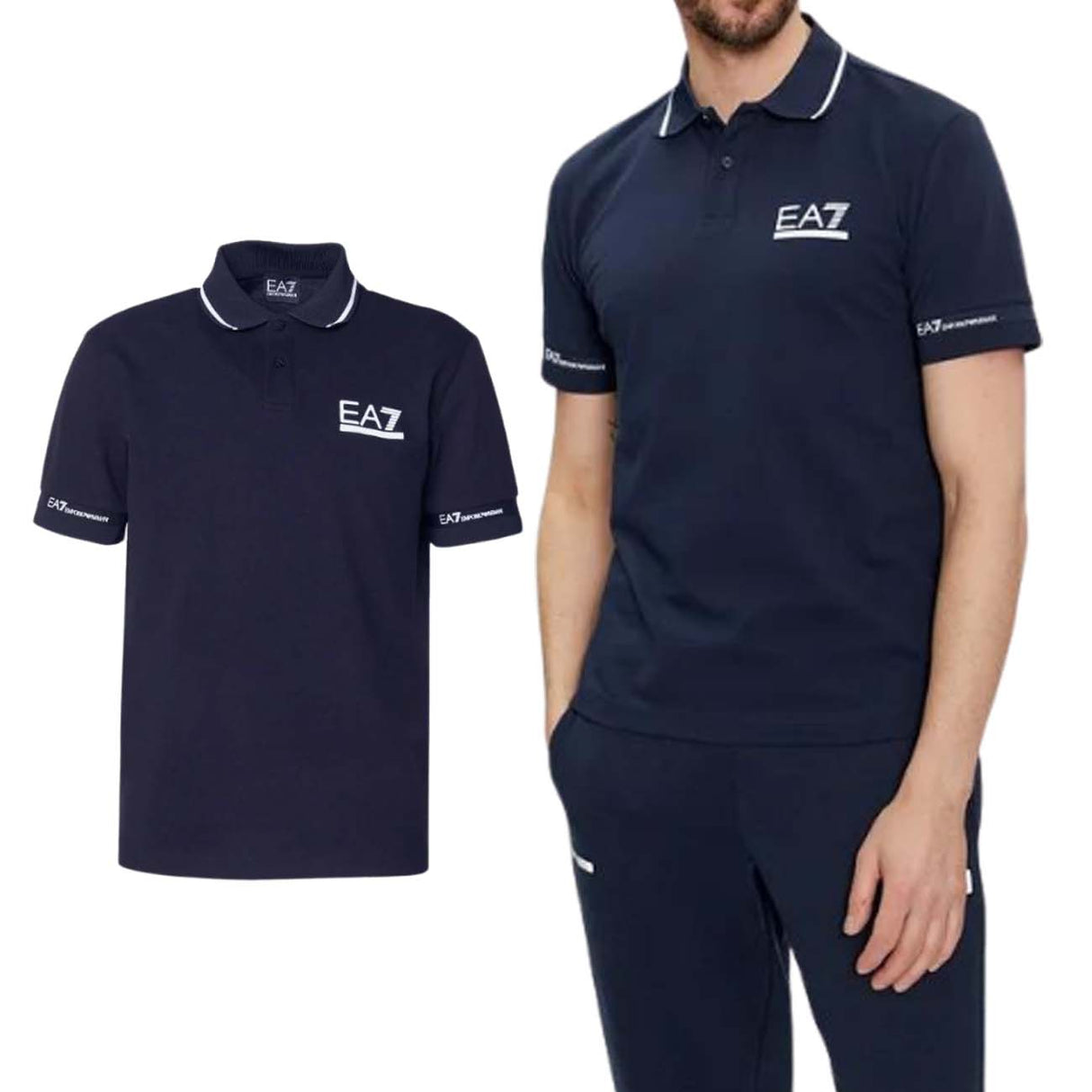 POLO ARMANI EA7 E24 3DPF19 PJ04Z 1554 BLU COTONE