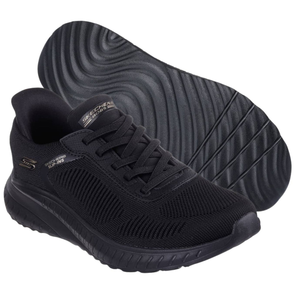 SCARPA DONNA SKECHERS 117497 BBK SLIP INS BOBS SQUAD CHAOS NERO