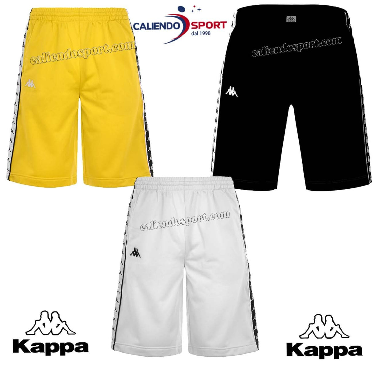 KAPPA BANDA 30300V0 SNAPSWELL SHORTS WITH BUTTONS BLACK YELLOW WHITE