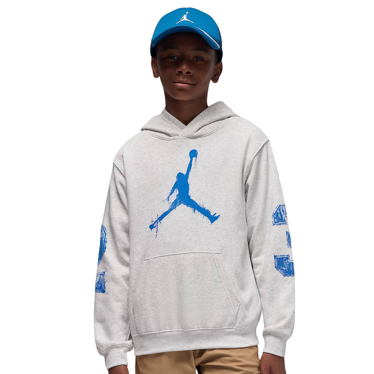 FELPA RAGAZZI JORDAN 95F099 X58 COTONE GARZATO GRIGIO
