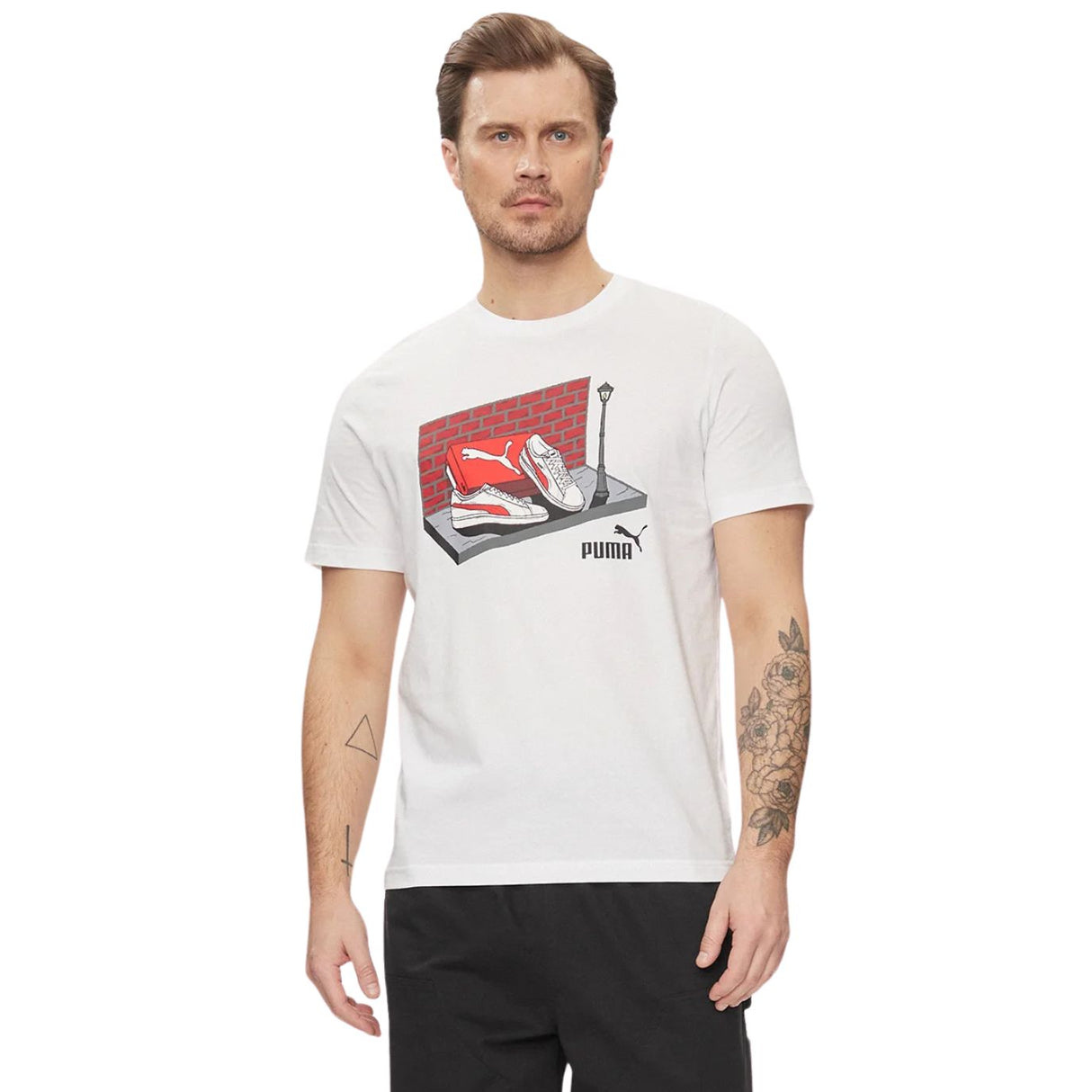 T-SHIRT PUMA 680175 02 GRAFHIC SUMMER BIANCO COTONE