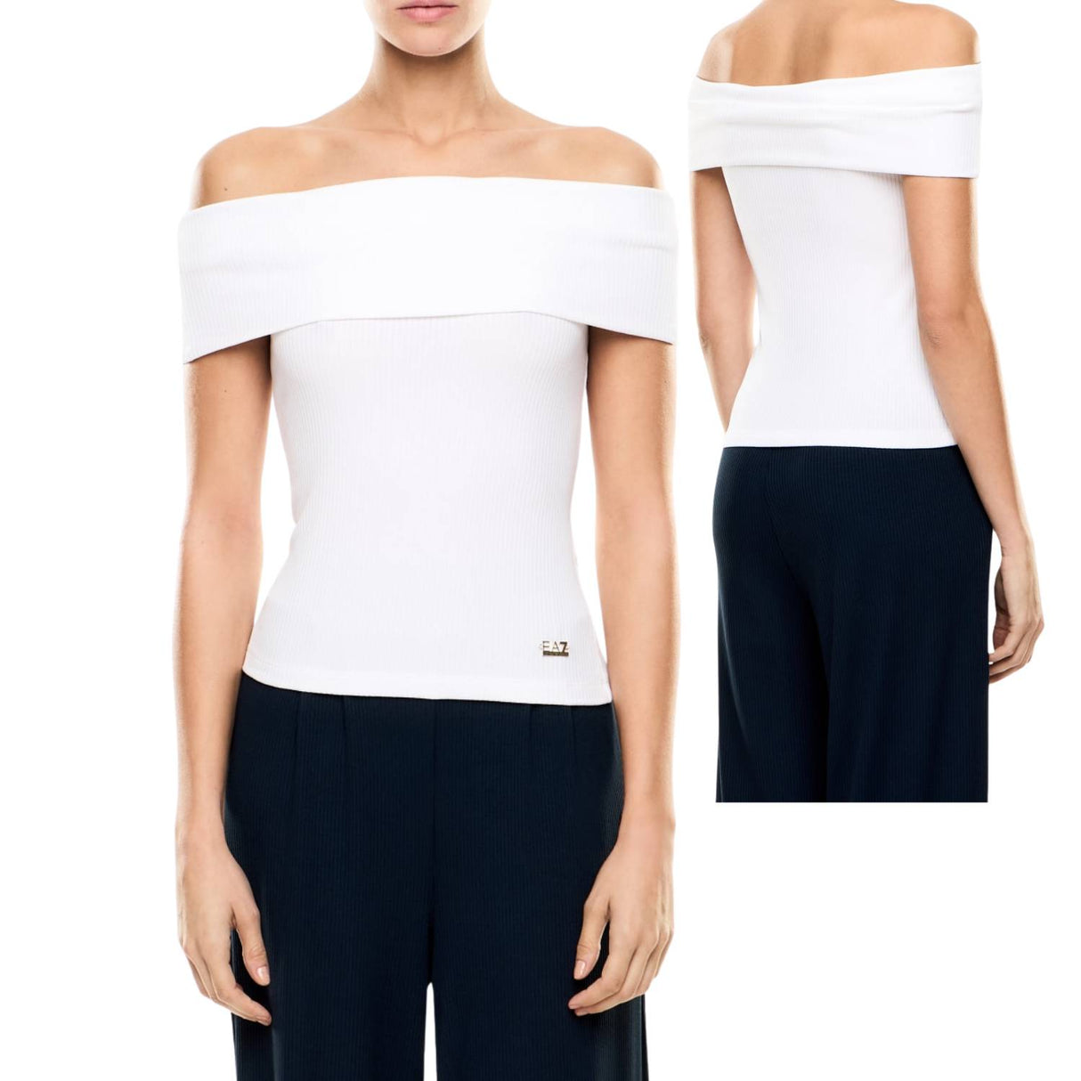 TOP DONNA ARMANI EA7 E26 7W001029 AF12654 U0002 BIANCO
