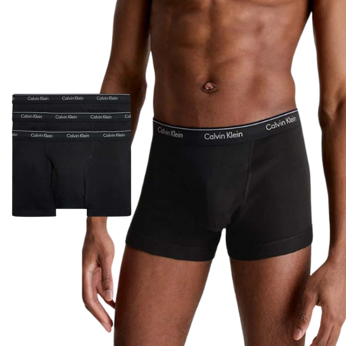 BOXER UOMO CALVIN KLEIN 000NB1893A 001 COTONE NERI 3 PEZZI