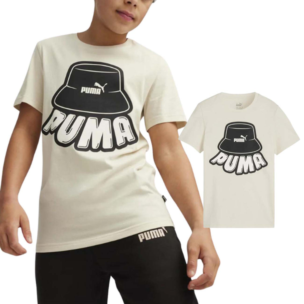 T-SHIRT BAMBINI PUMA 679720 87 ESS MID COTONE BEIGE