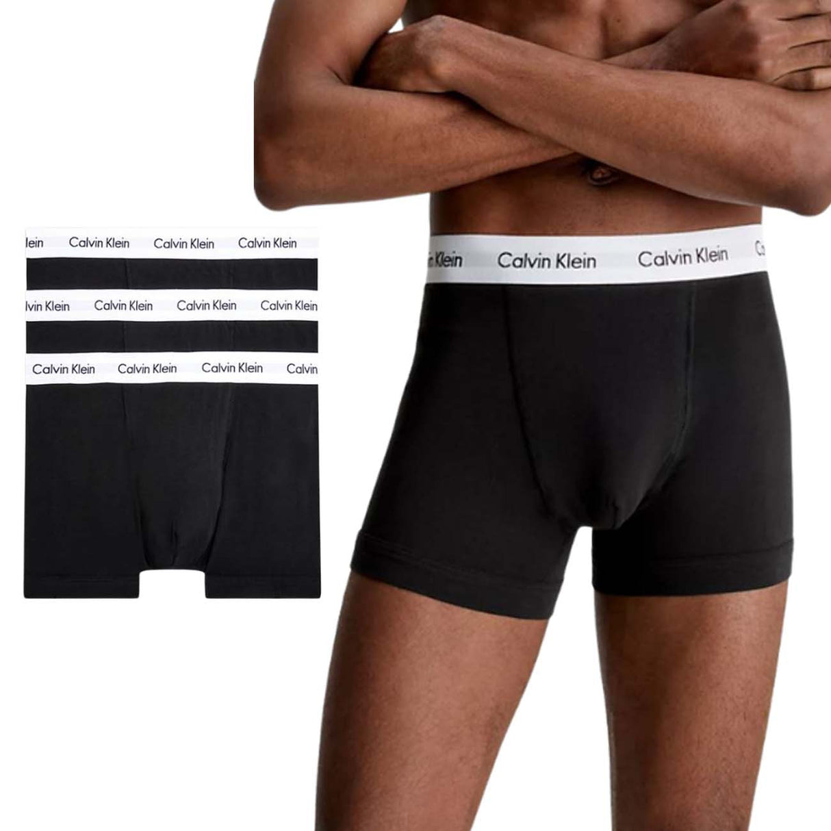BOXER UOMO CALVIN KLEIN 0000U2662G 001 3 PEZZI NERI