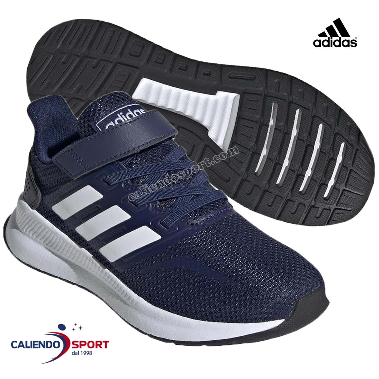 SCARPA ADIDAS RAGAZZI EG6147 RUN FALCON BLU BIANCO