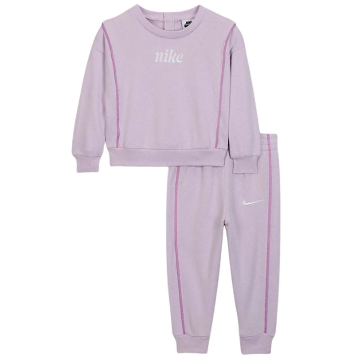 TUTA BAMBINE NIKE 16M606 36M606-P6I ROSA COTONE GARZATO