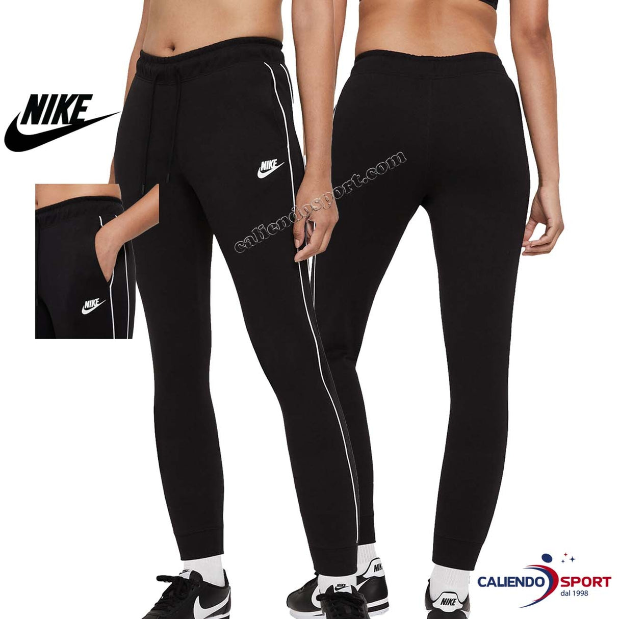 PANTALONE NIKE CZ8340 010 DOUBLE NERO COTONE