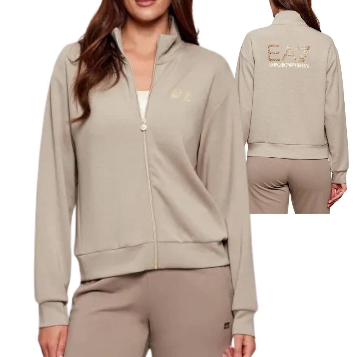 FELPA DONNA ARMANI EA7 E26 7W001487 AF24375 U6225 BEIGE