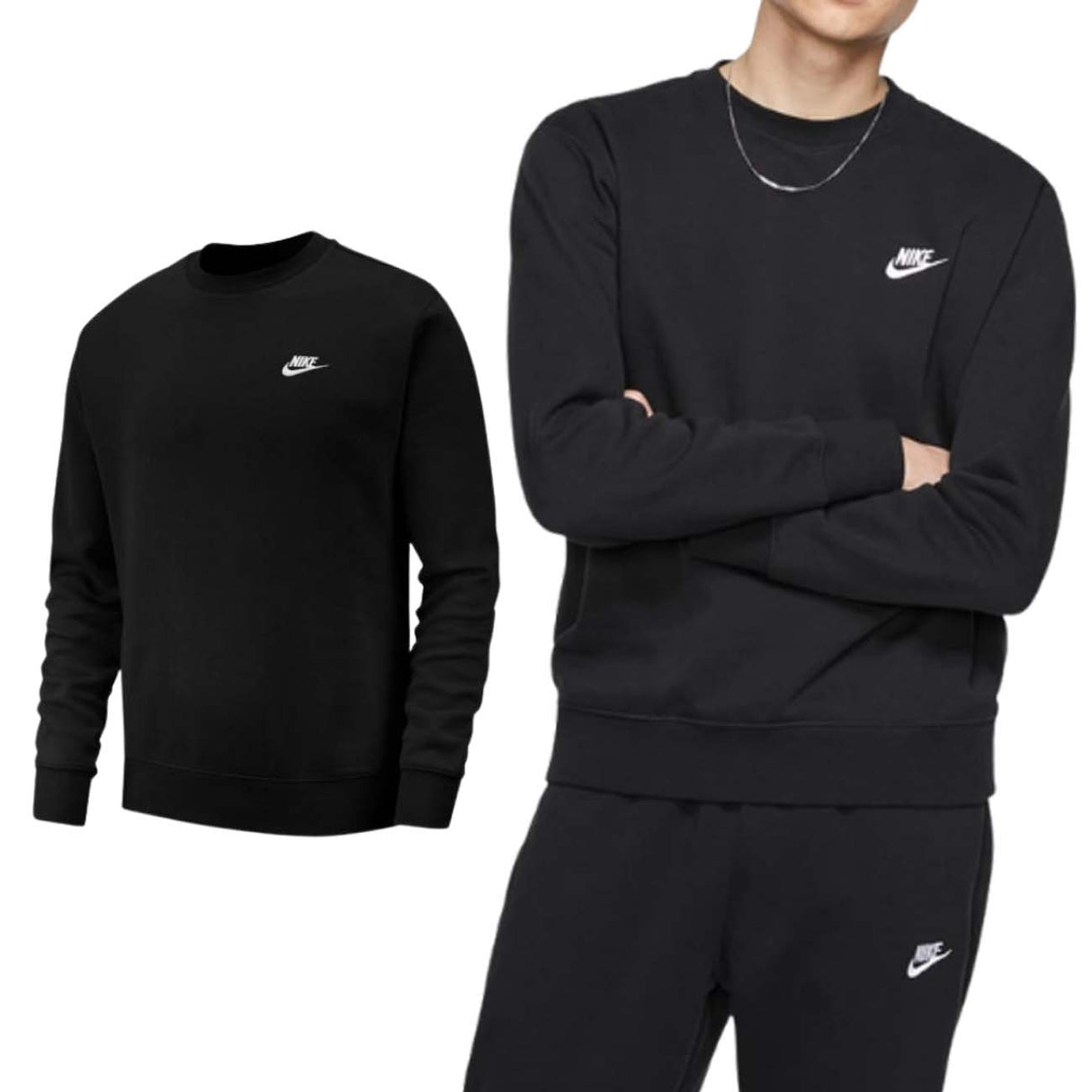SWEAT-SHIRT NIKE CLUB FLEECE BV2662 010 NOIR
