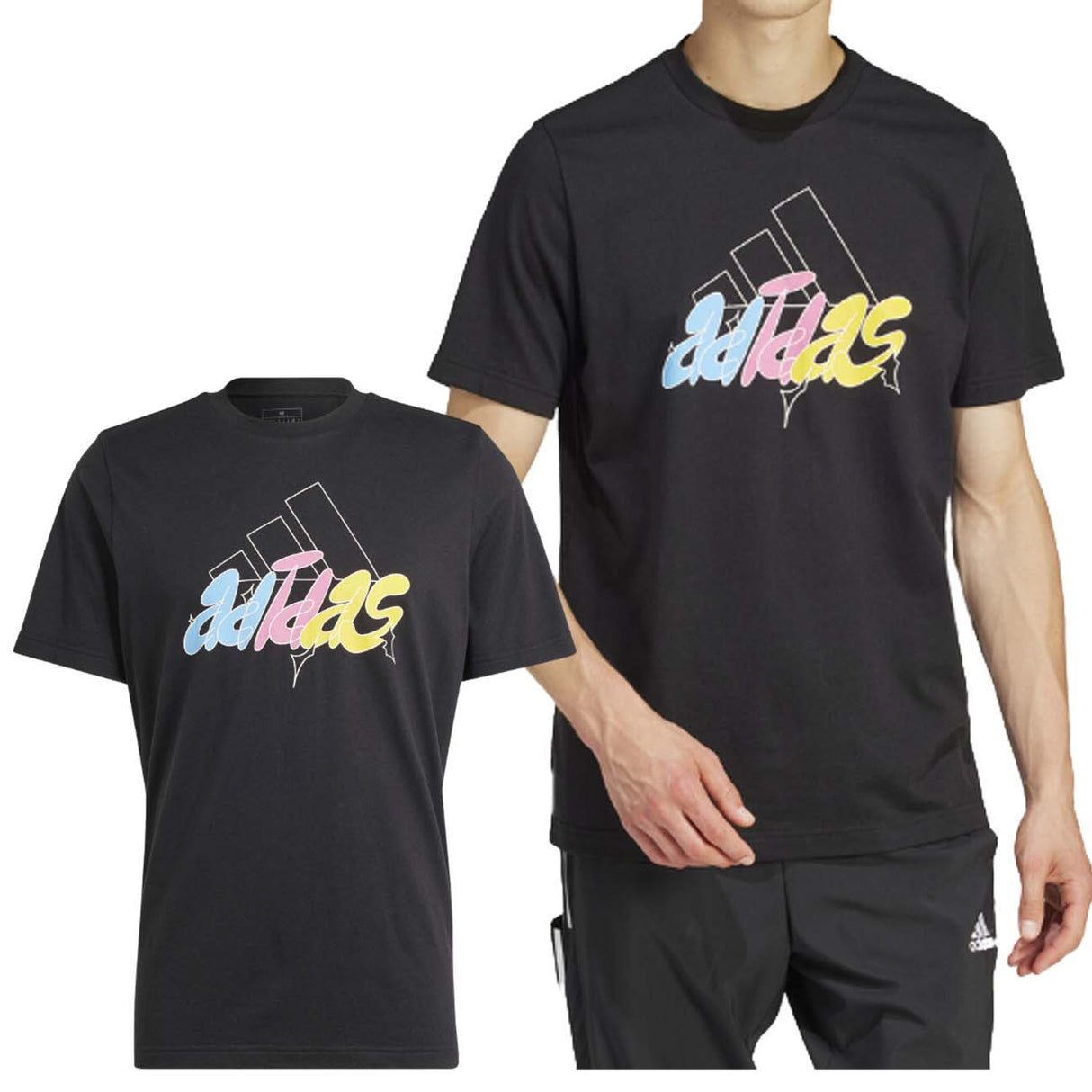 T-SHIRT ADIDAS IS2864 ILLUSTRATED NERO COTONE