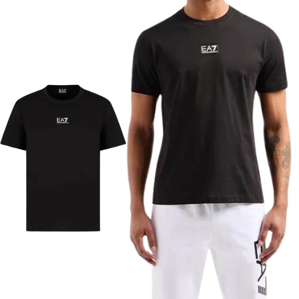 T-SHIRT ARMANI EA7 E24 3DPT05 PJ02Z 1200 NERO COTONE