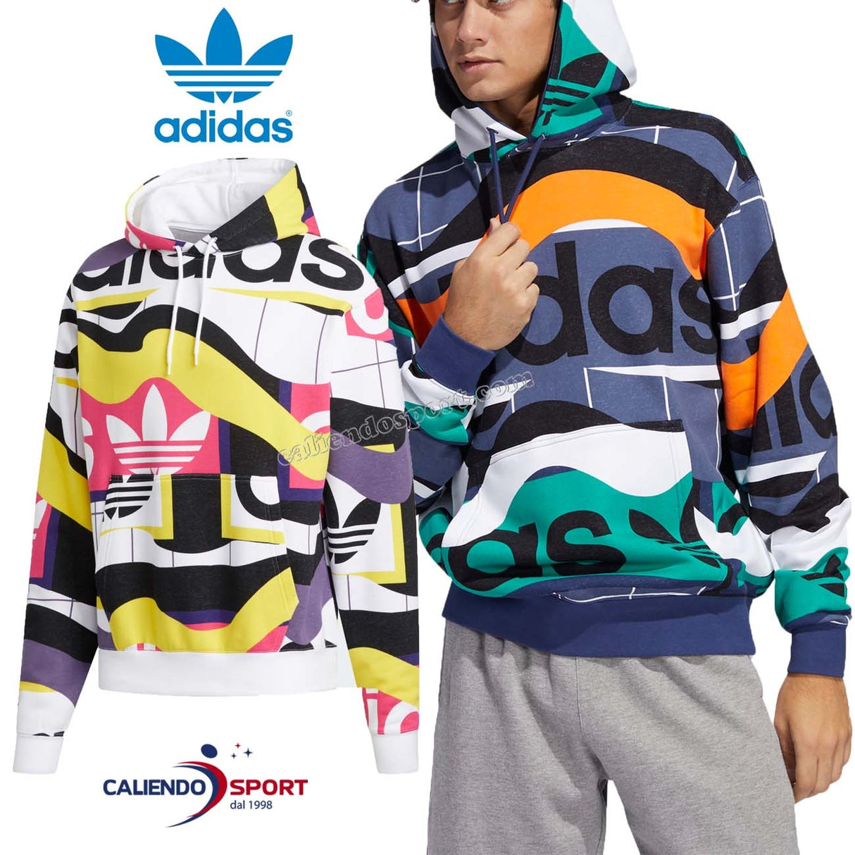 ADIDAS FM1566 FM1569 PRINT HOODIE ORIGINALS FLEECE COTTON