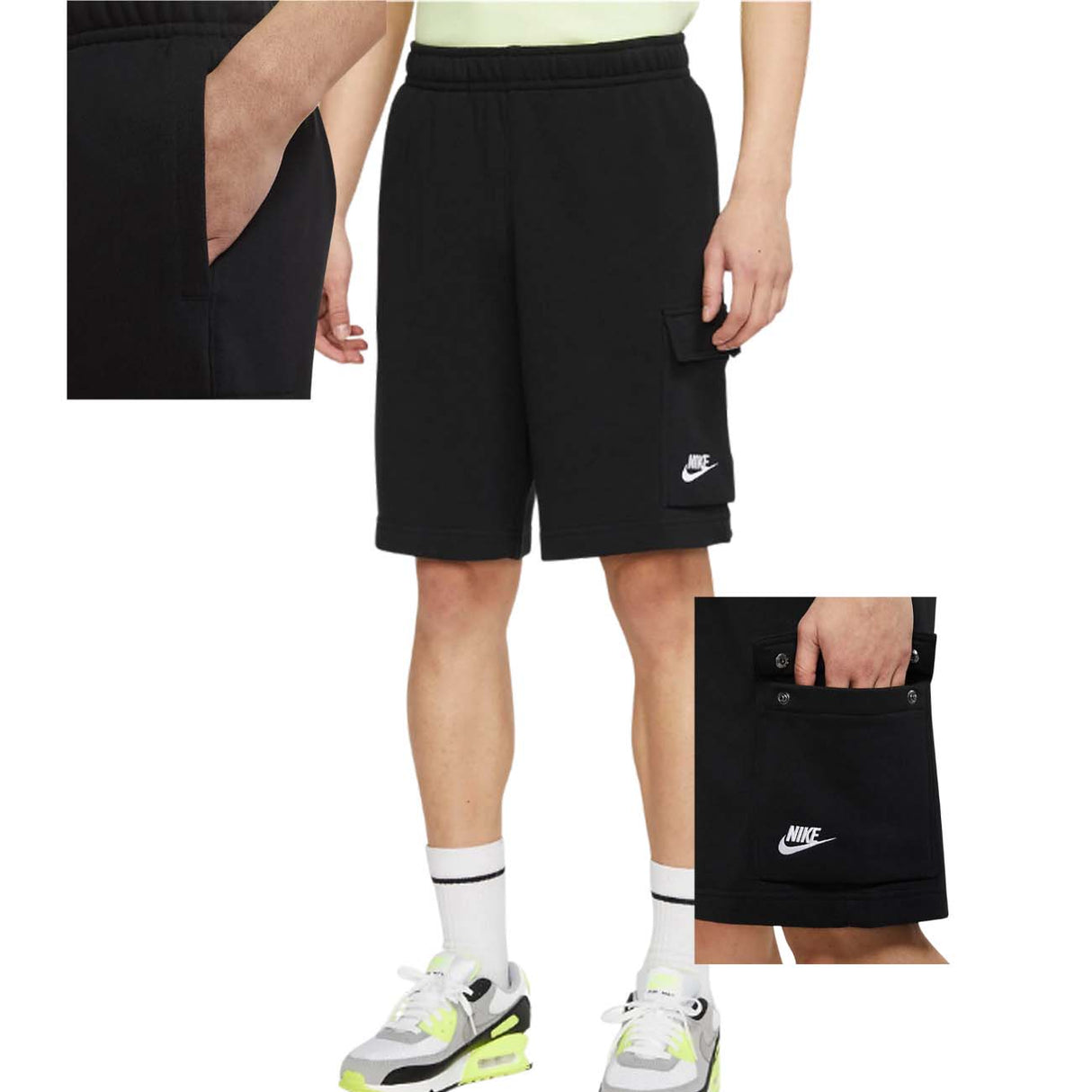 SHORT CARGO NIKE DD7014 010 AVEC POCHES NOIRES