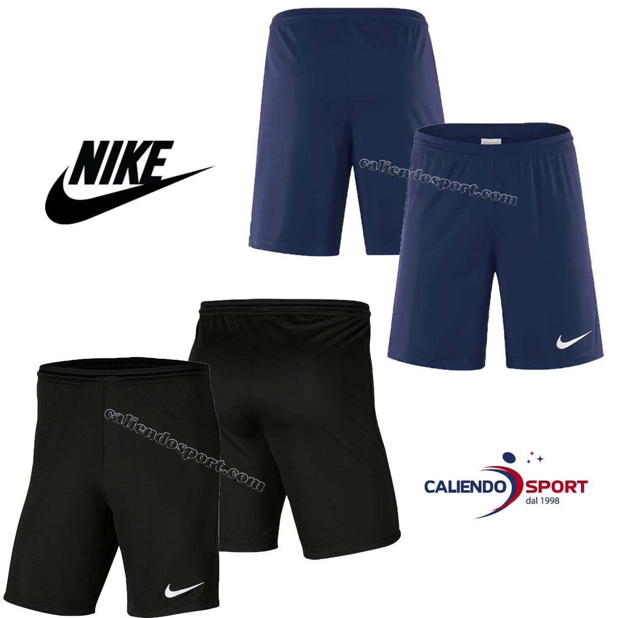 NIKE BV6855 410 010 BLACK BLUE SPORT FOOTBALL SHORTS
