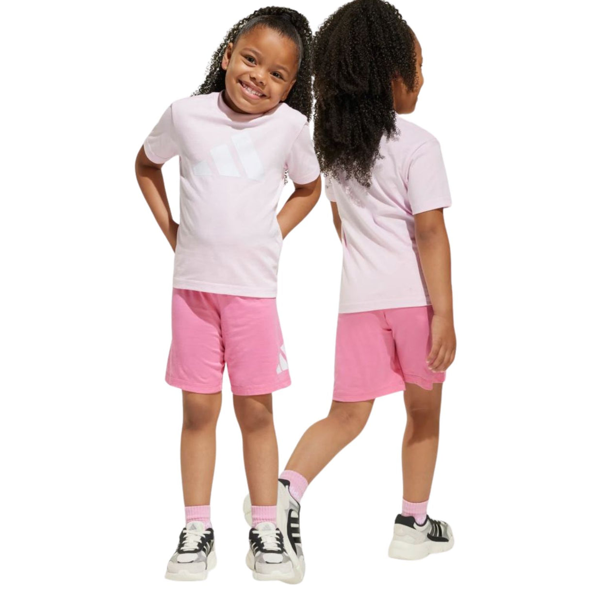 COMPLETO BAMBINE ADIDAS JE1378 PANTALONCINO+T-SHIRT COTONE