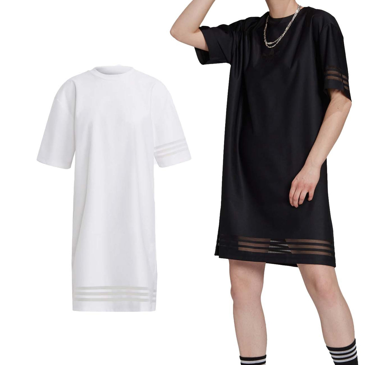 ADIDAS DRESS WOMEN GN3248 GN3249 BLACK WHITE