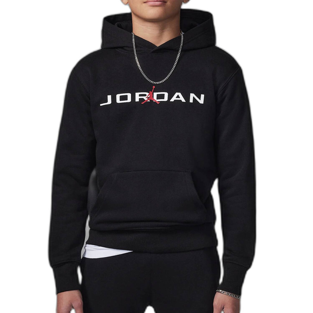 FELPA RAGAZZI JORDAN 95D665 023 NERO COTONE FELPATA