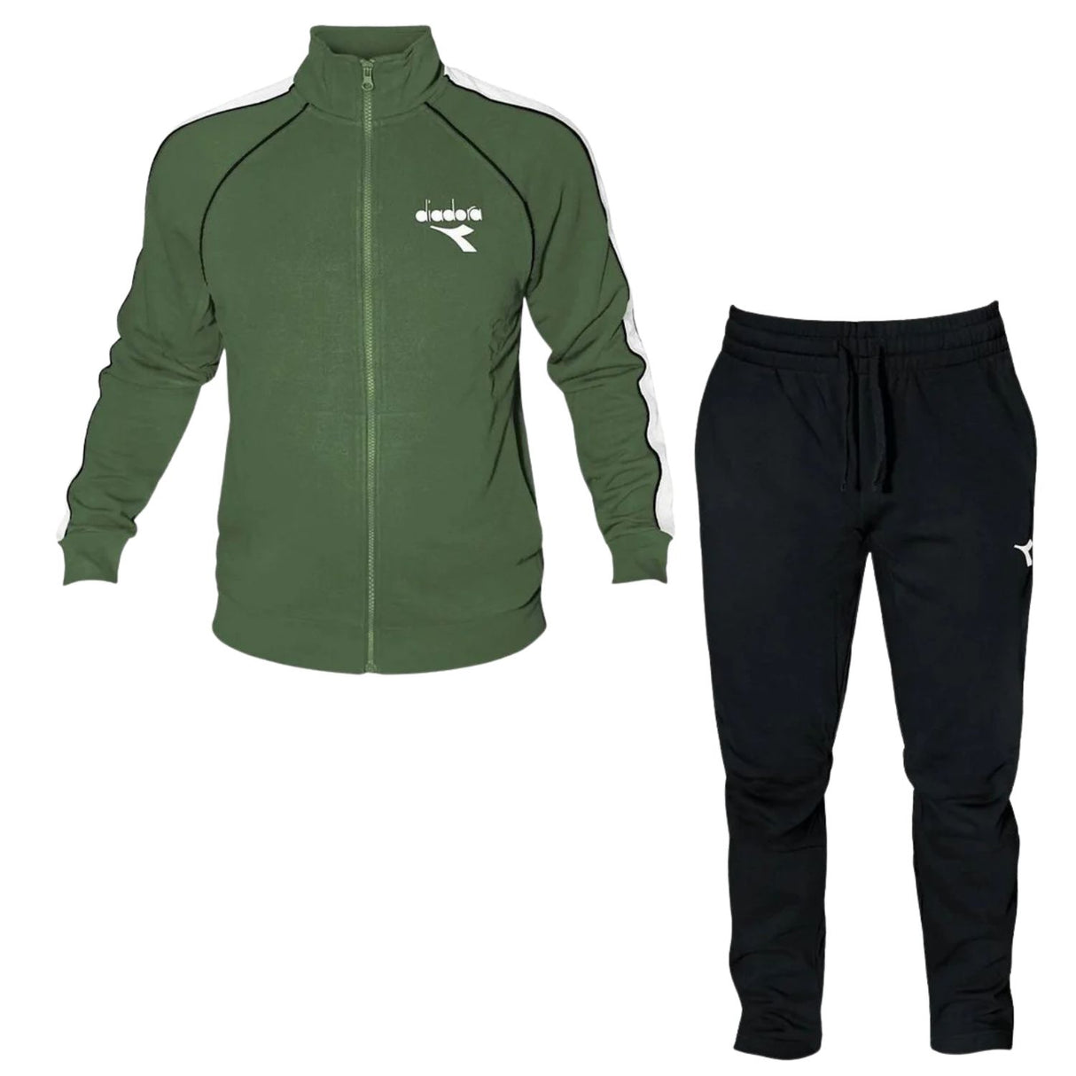 TUTA DIADORA 182279 70229 COTONE GARZATO NERO VERDE