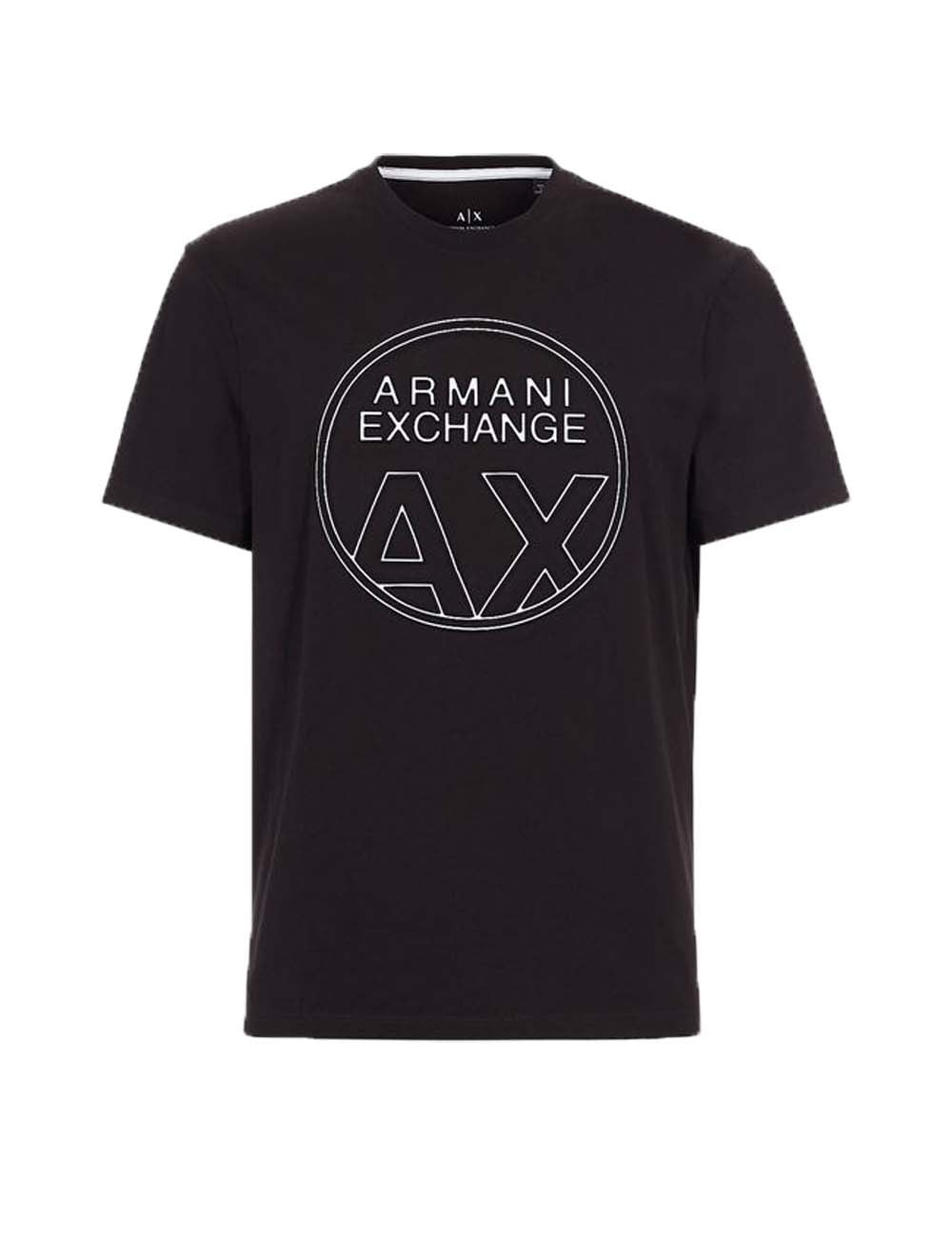 T-SHIRT ARMANI UOMO 3GZTBA NERO BIANCO COTONE STAMPA