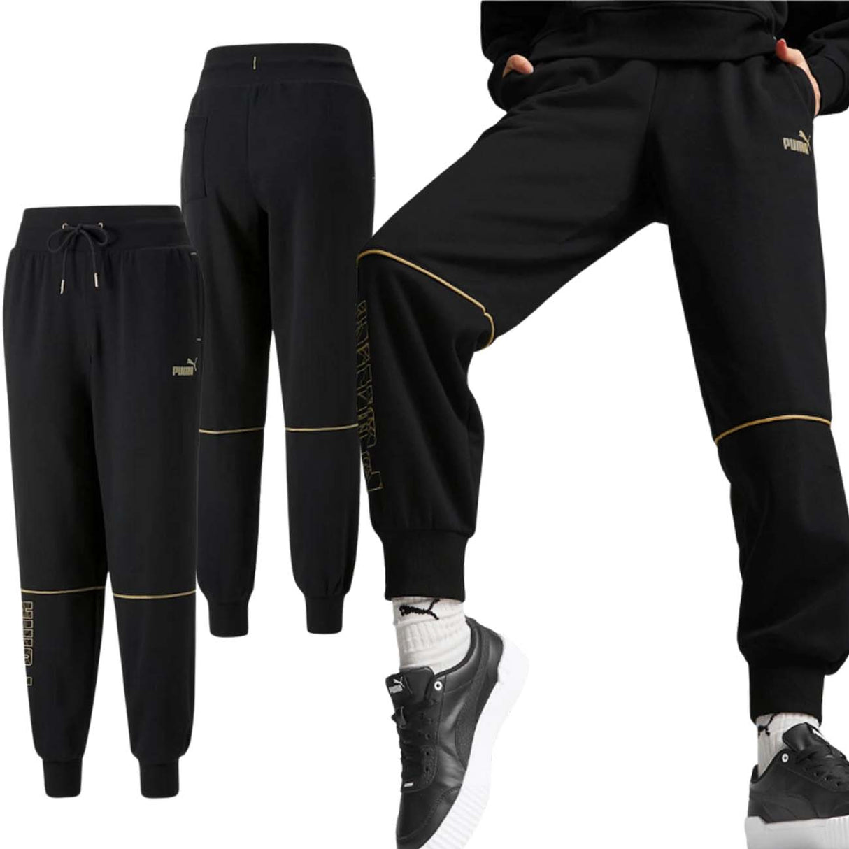 PUMA WOMEN'S PANTS 671758 01 FLEECE COTTON