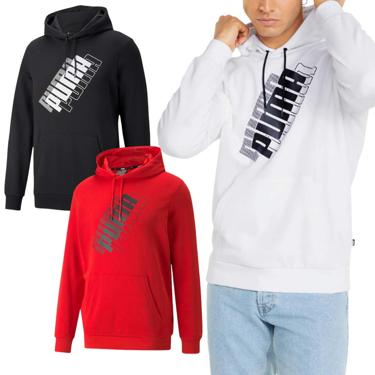 FELPA PUMA UOMO 847378 POWER LOGO COTONE GARZATO