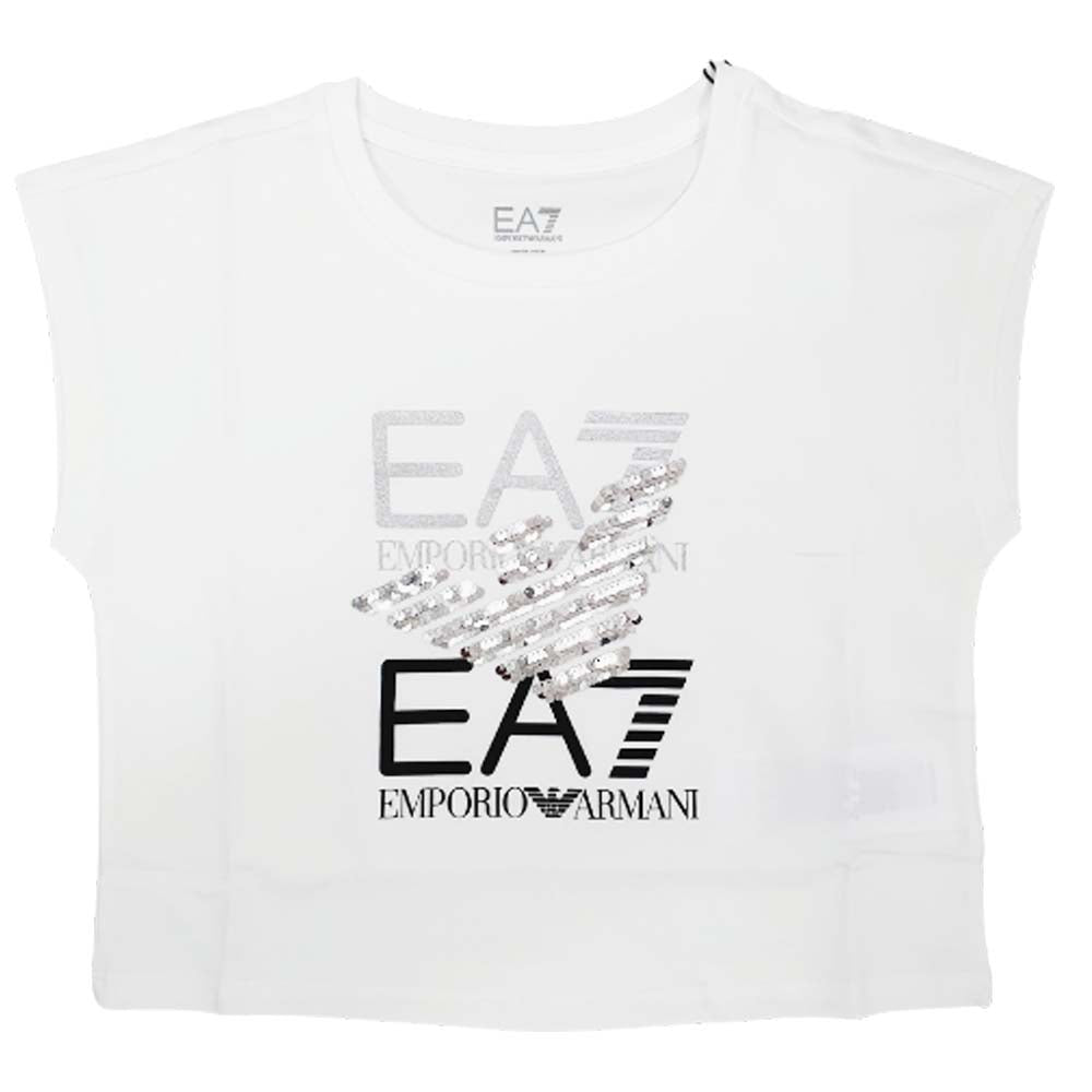 ARMANI EA7 T-SHIRT FOR GIRLS 3LFT20FJFKZ SEQUINS