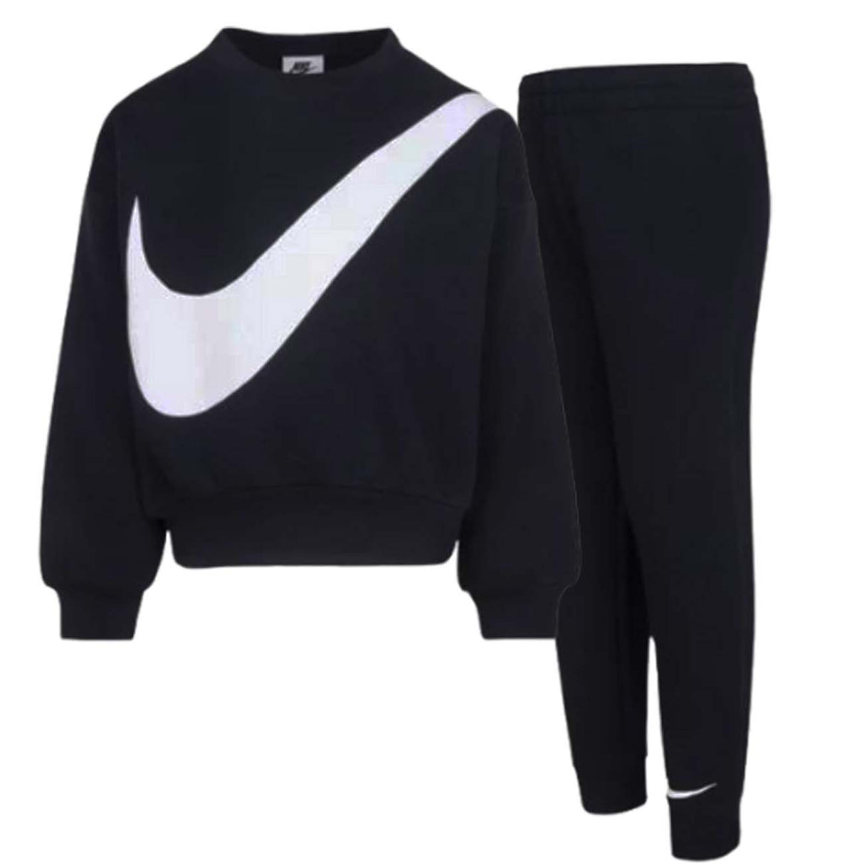 TUTA BAMBINI NIKE 86K238 023 COTONE FELPATO NERO
