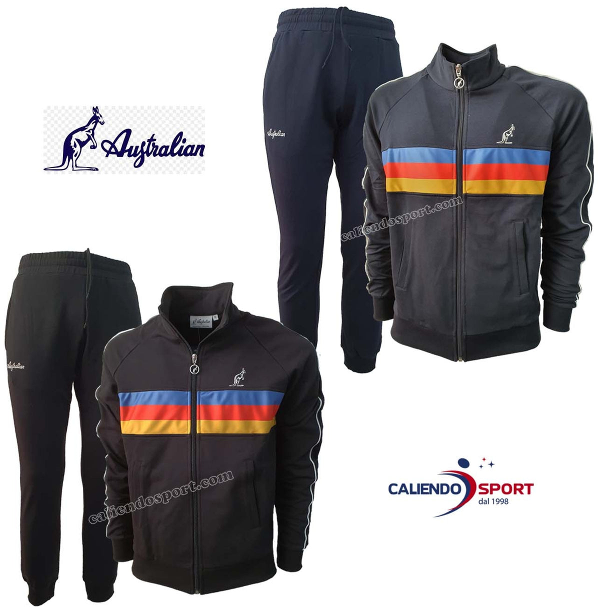 SURVÊTEMENT AUSTRALIEN EN COTON POLAIRE LSUTU0005 BLEU NOIR