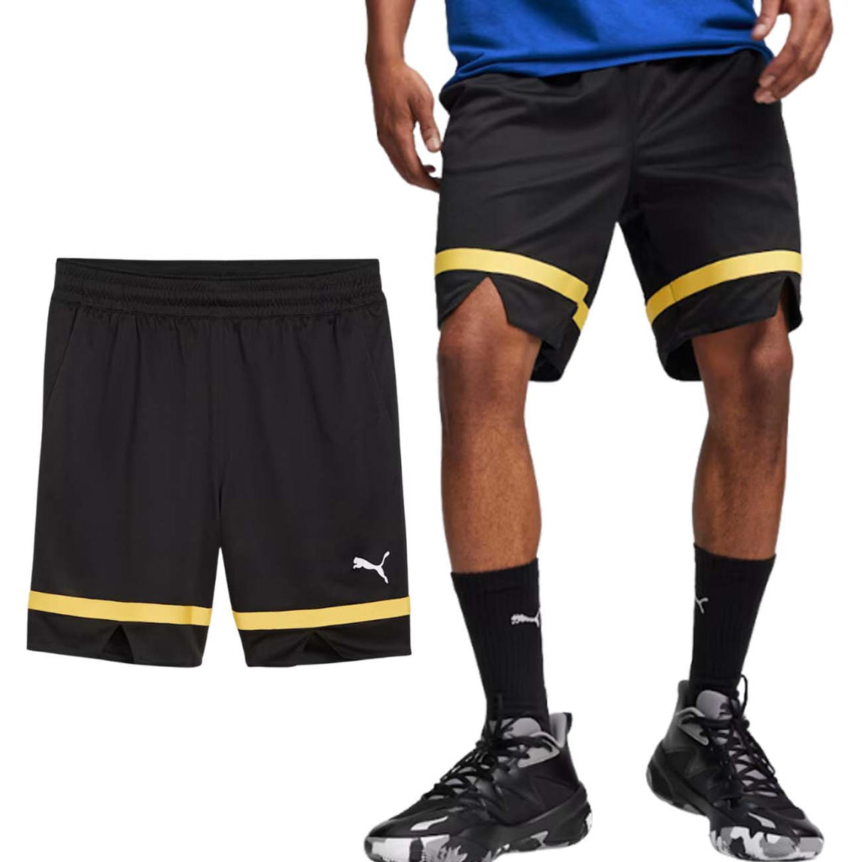 PANTALONCINO PUMA 624808 01 BASKET GOLDEN NERO