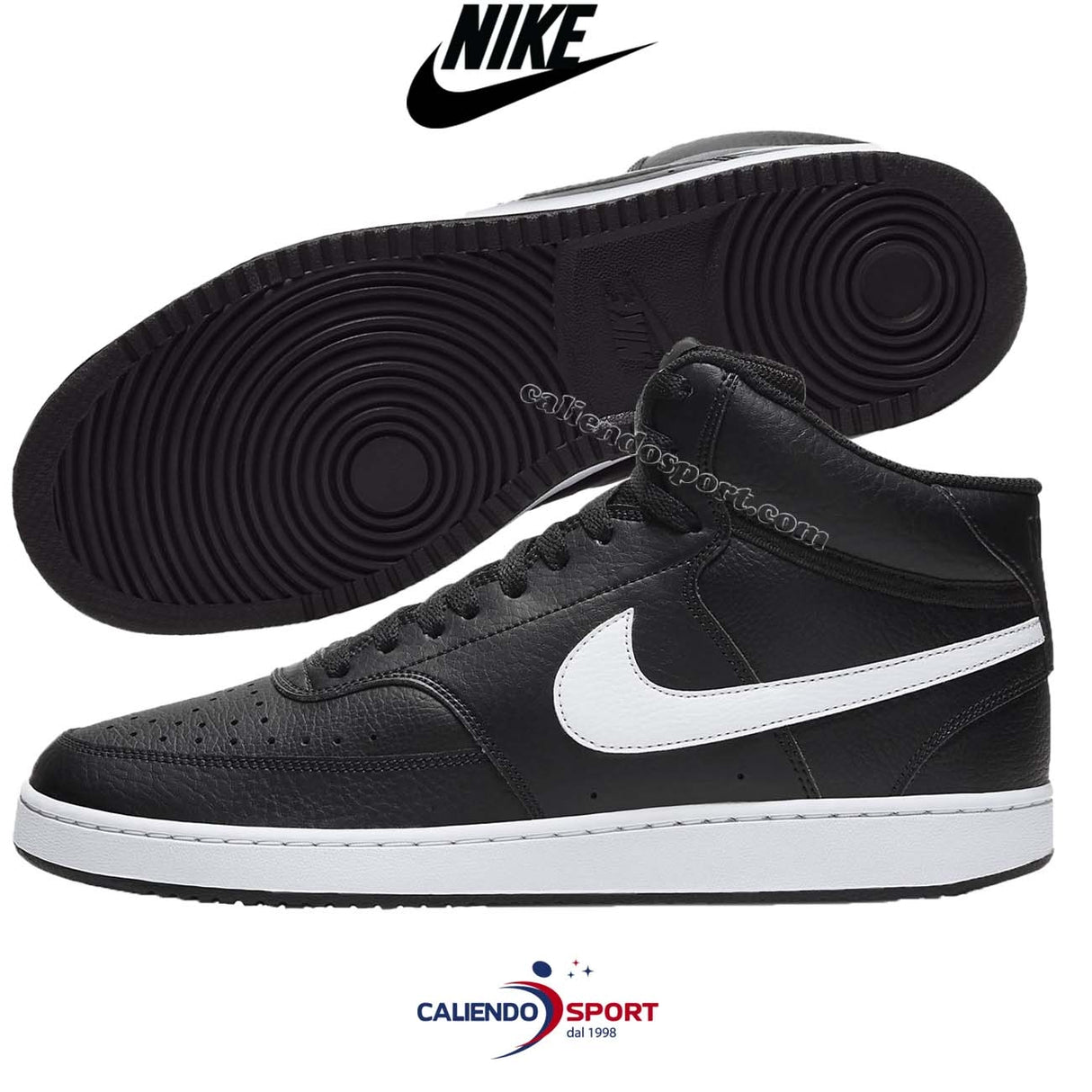 NIKE SHOE CD5466 001 BLACK COURT VISION MID