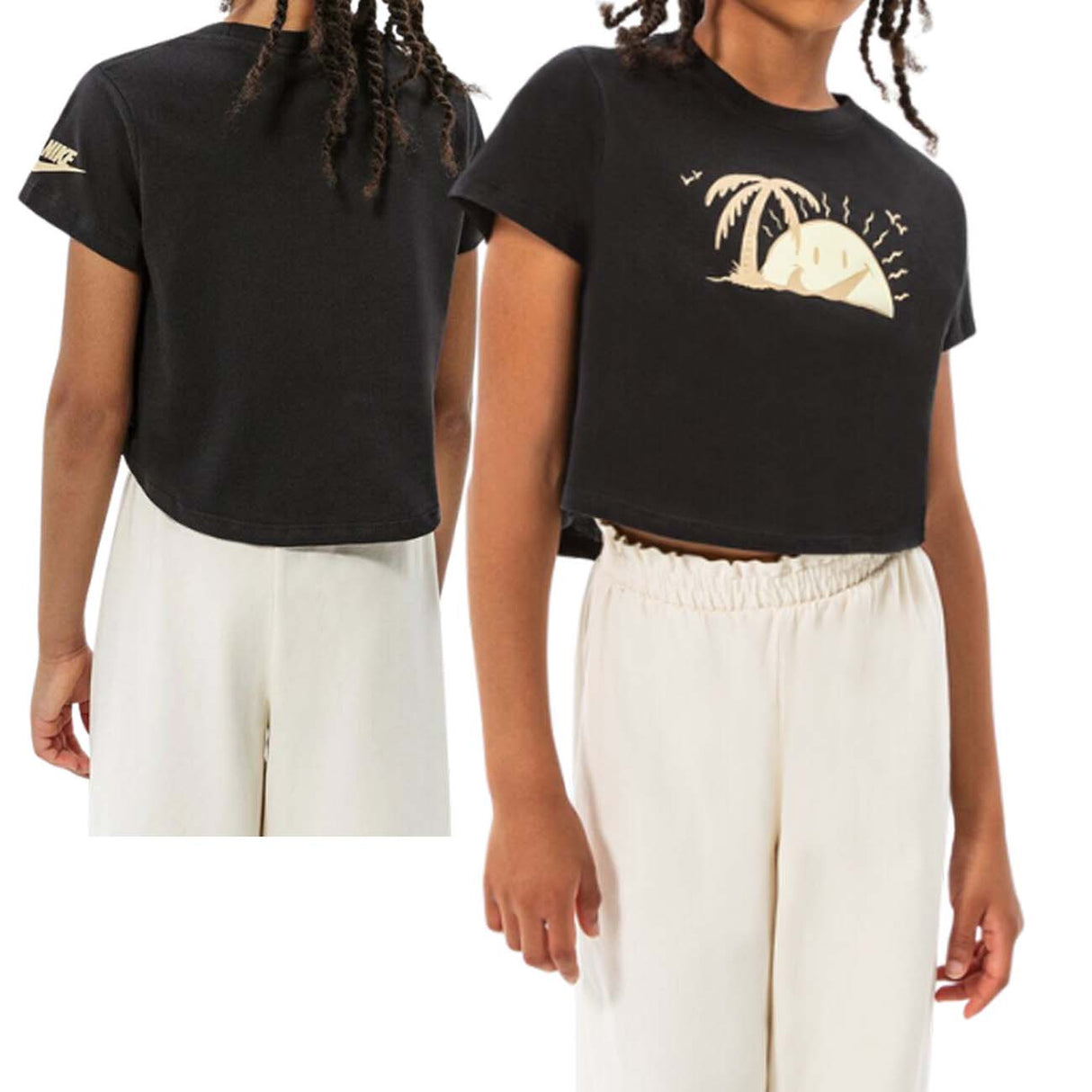 T-SHIRT BAMBINE NIKE DQ4376 010 NERO COTONE