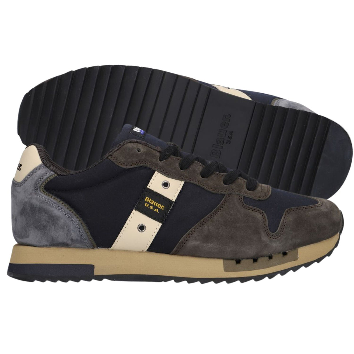 SCARPA UOMO BLAUER F5QUEENS 01 WAX NAVY BROWN