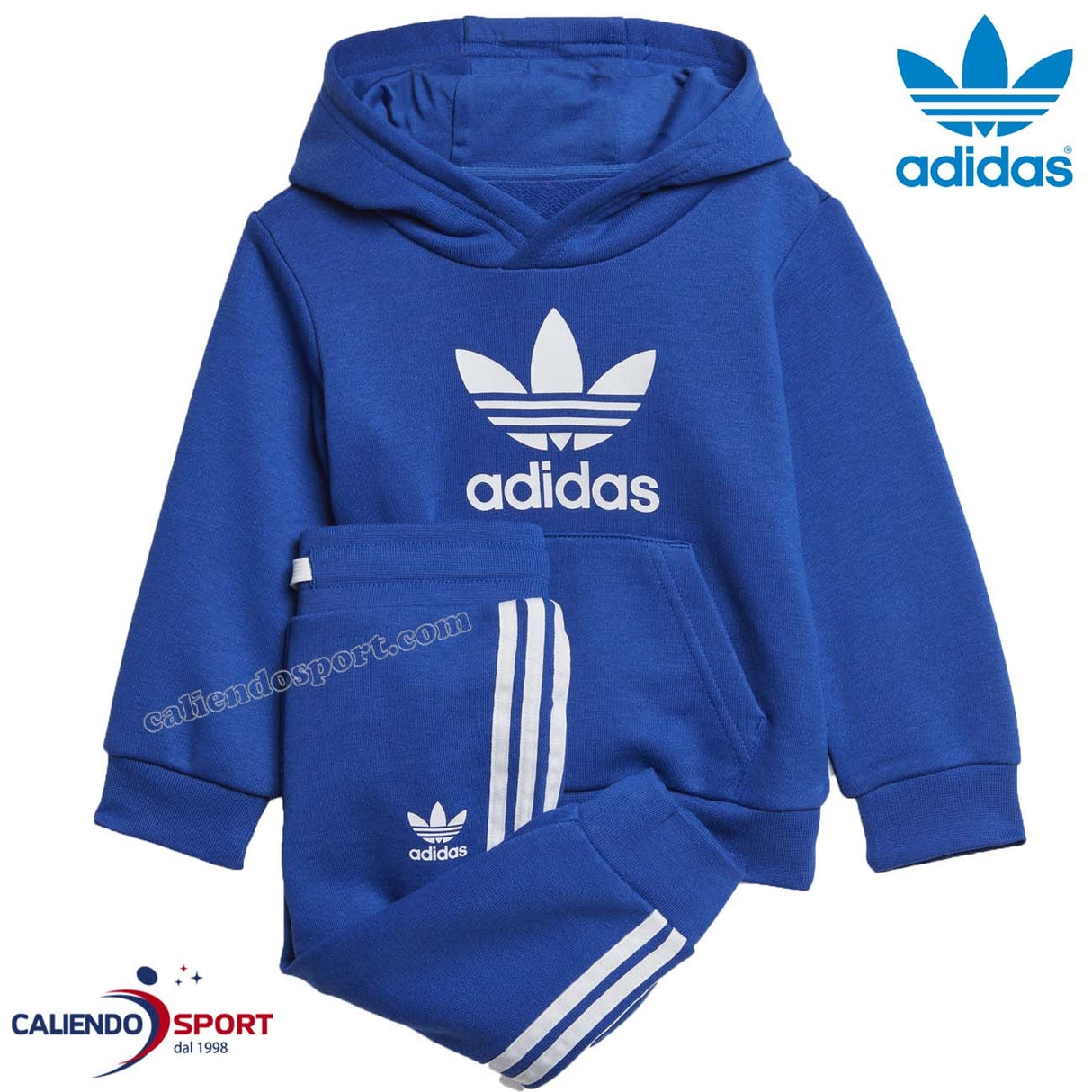 ADIDAS GD2629 KIDS TRACKSUIT BLUE TREFOIL HOODIE