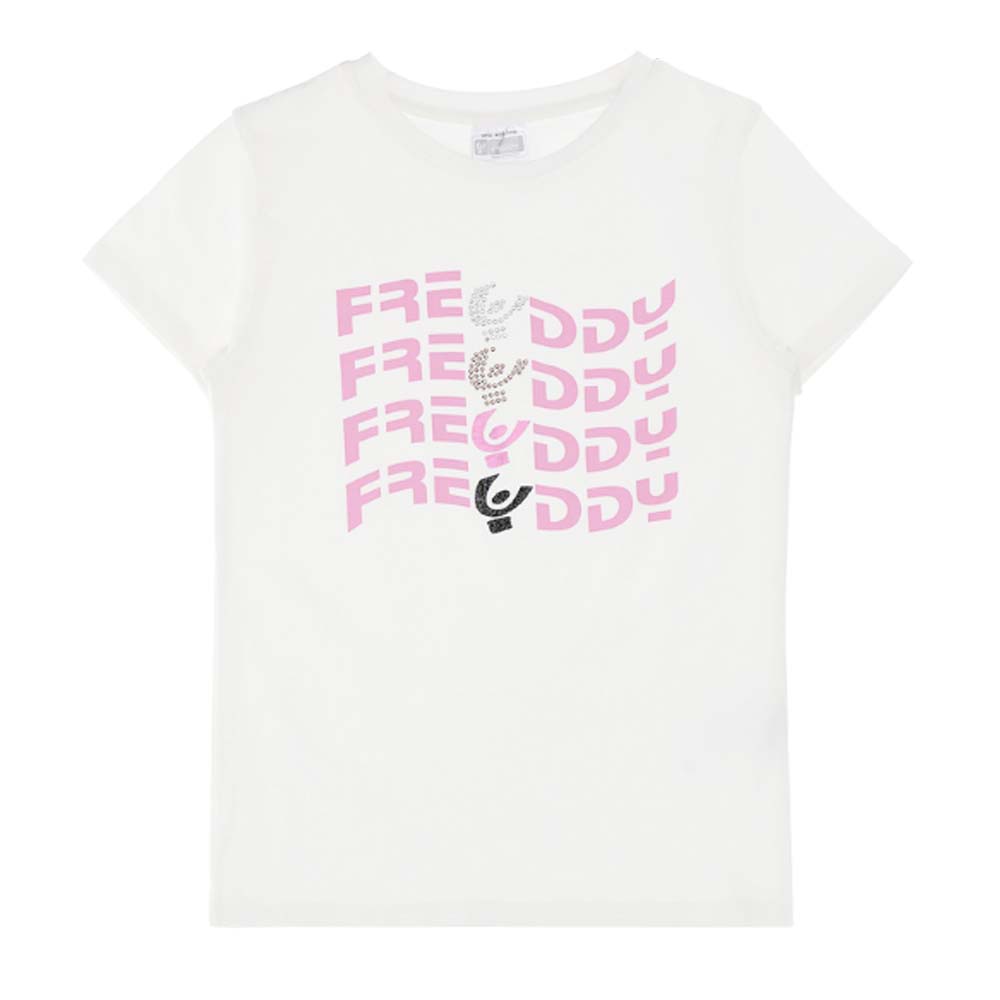 T-SHIRT FREDDY FILLE FR0489 COTON STRASS