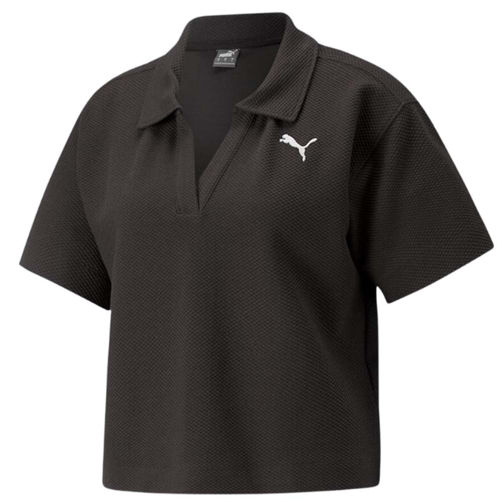 POLO DONNA PUMA 673108 HER T-SHIRT COTONE NERO BIANCO