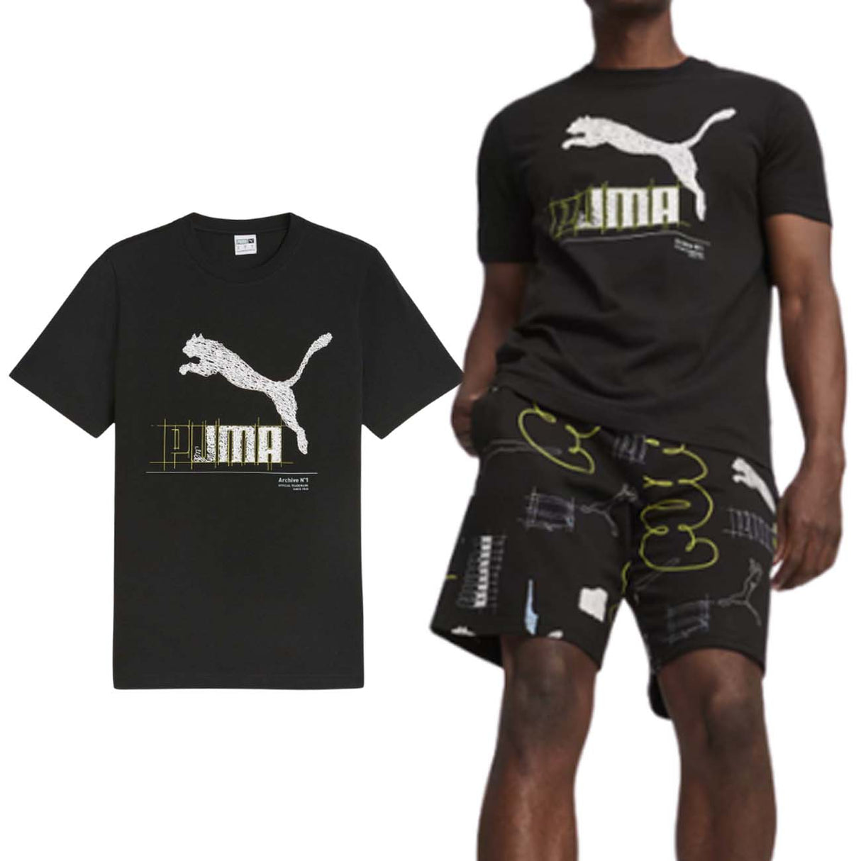 T-SHIRT PUMA 624279 01 GRAPHIC BRAND LOVE NERO COTONE