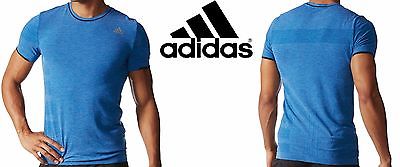 Adidas Men's T-Shirt Training Sport Gym Running BLUE ADISTAR Wool AI8035