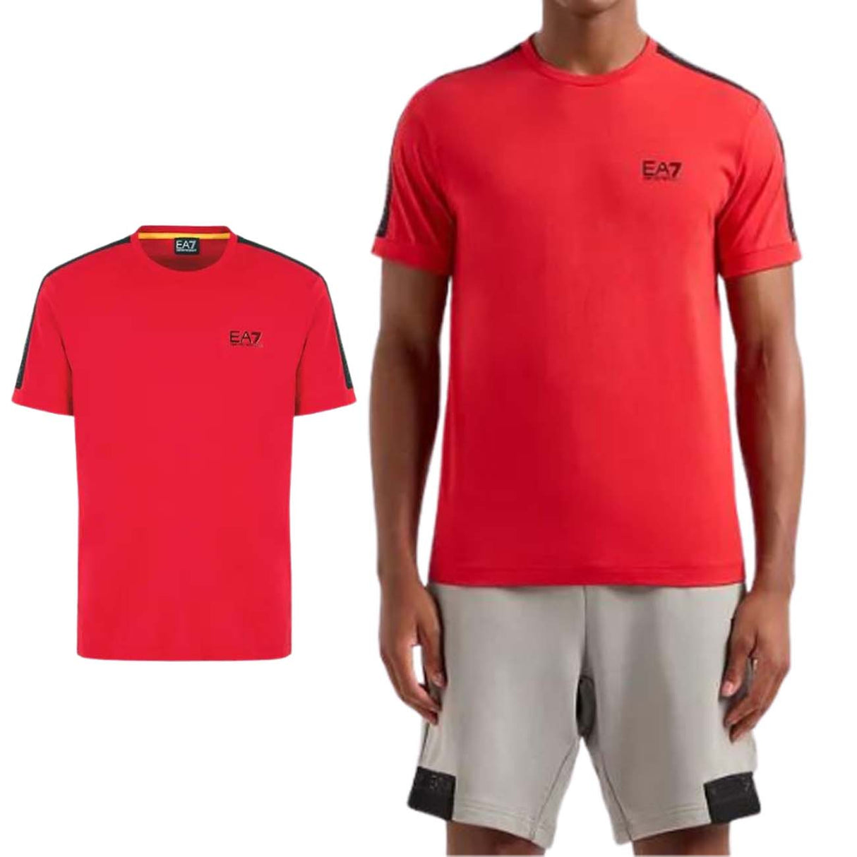 T-SHIRT ARMANI EA7 E24 3DPT35 PJ02Z 1461 ROSSO COTONE