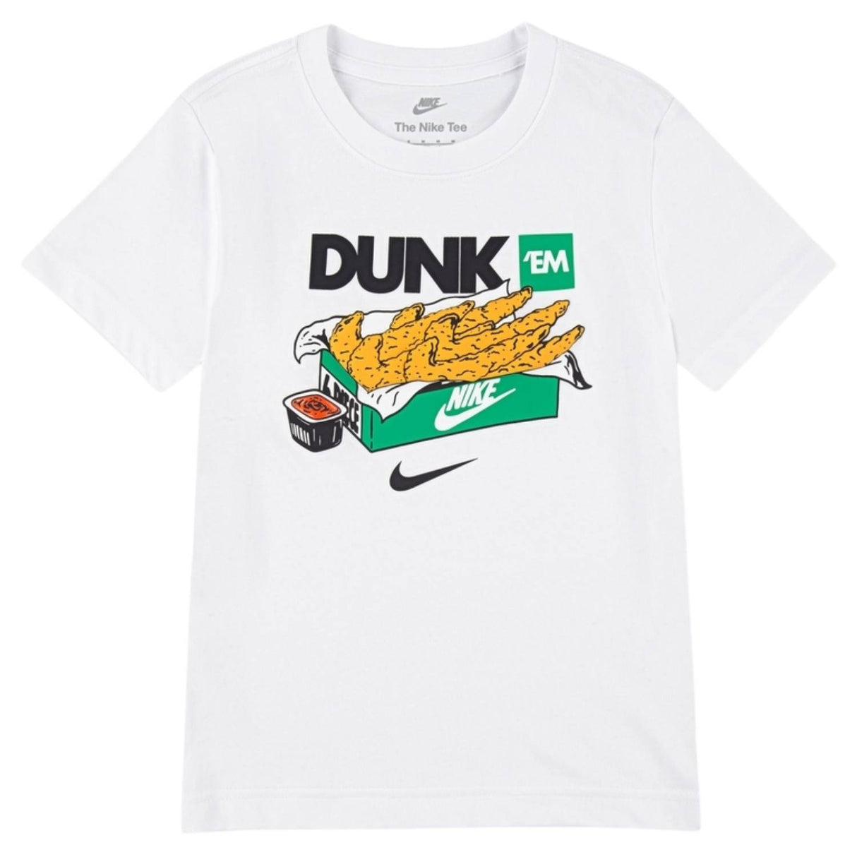 T-SHIRT RAGAZZI NIKE 86N064-001 DUNK BIANCO COTONE