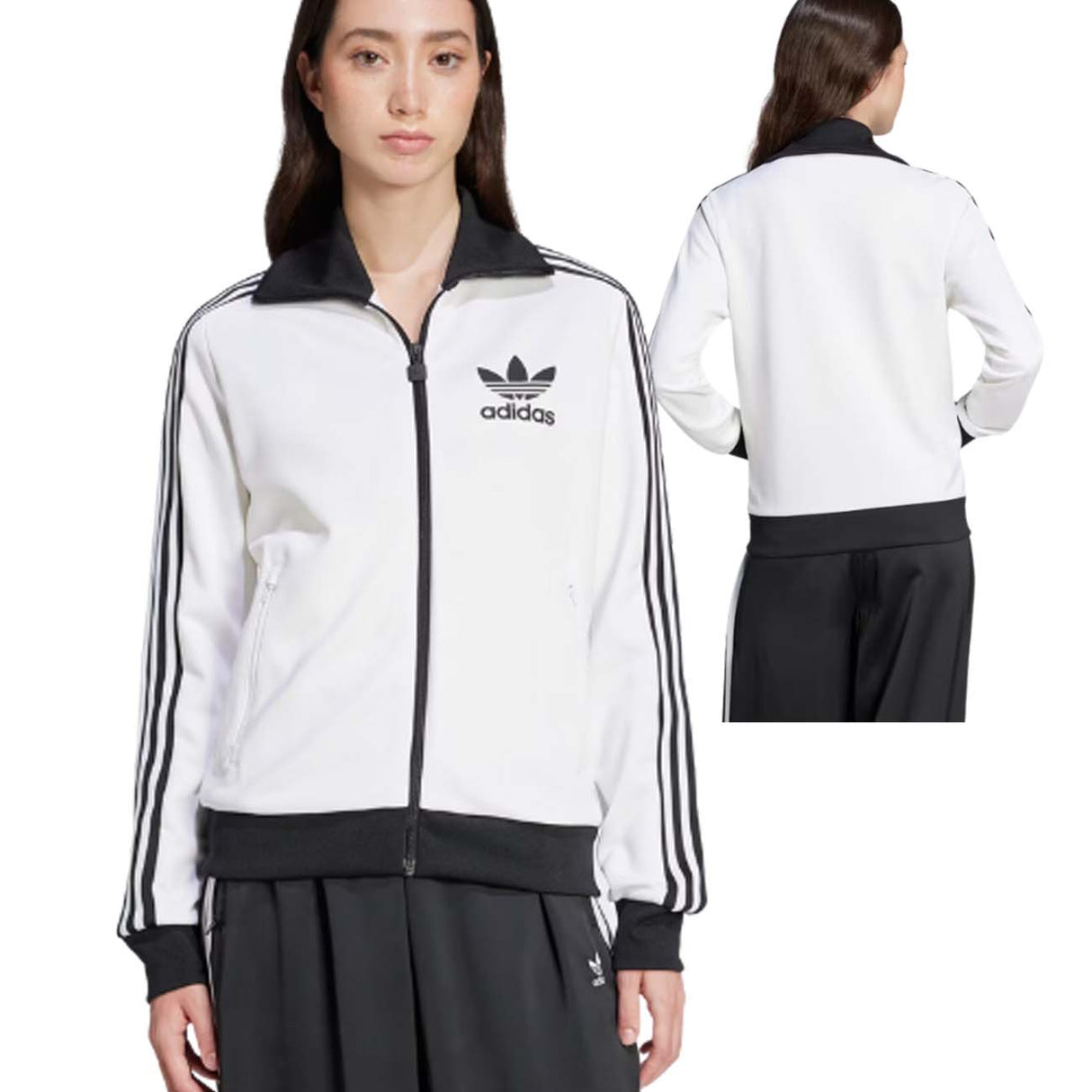 GIACCA DONNA ADIDAS JC5806 TRACK TOP BECKENBAUER BIANCO