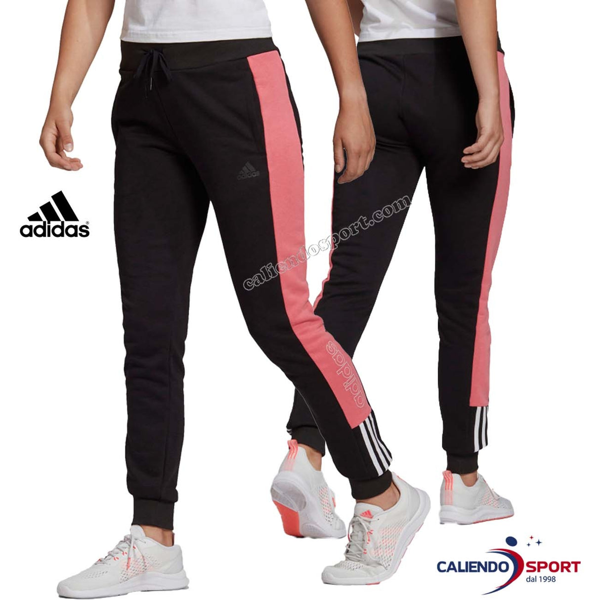 PANTALONE ADIDAS GL1373 LOGO ESSENTIAL COTONE NERO