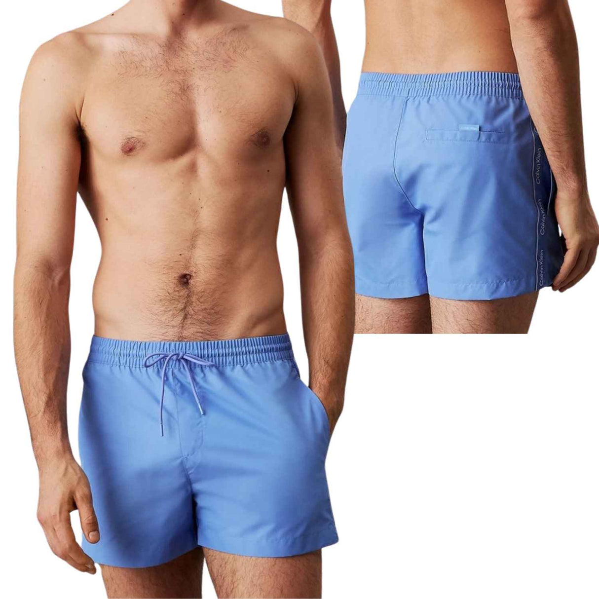 COSTUME CALVIN CLEIN KM0KM01108-DYZ TAPE CORTO AZZURRO