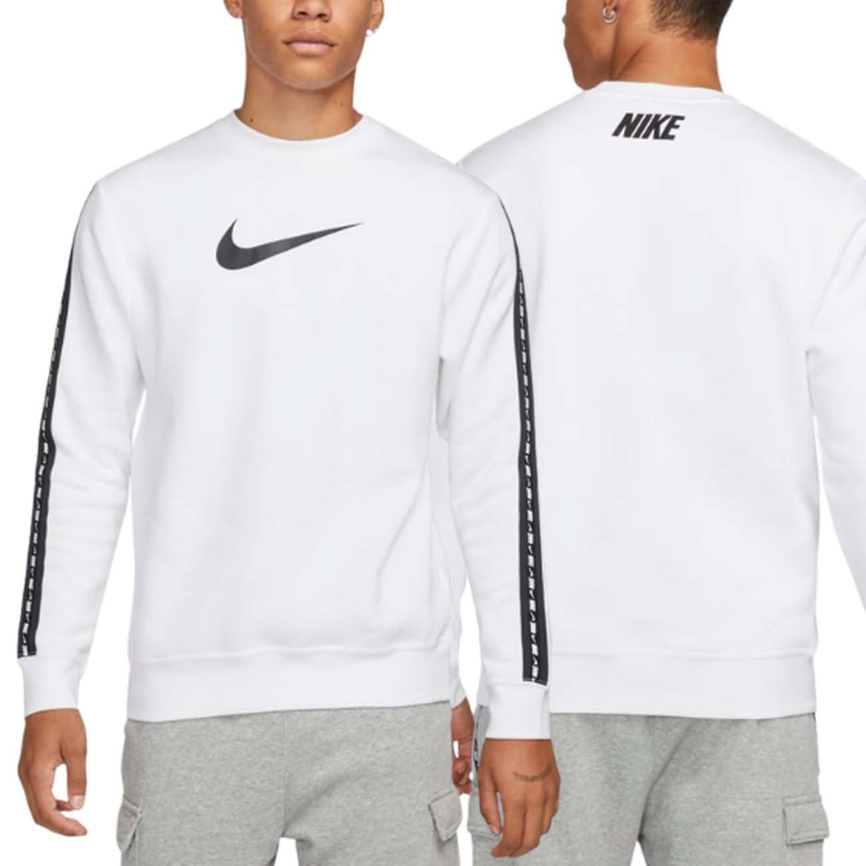 FELPA NIKE DM4679 100 BIANCO COTONE FELPATO