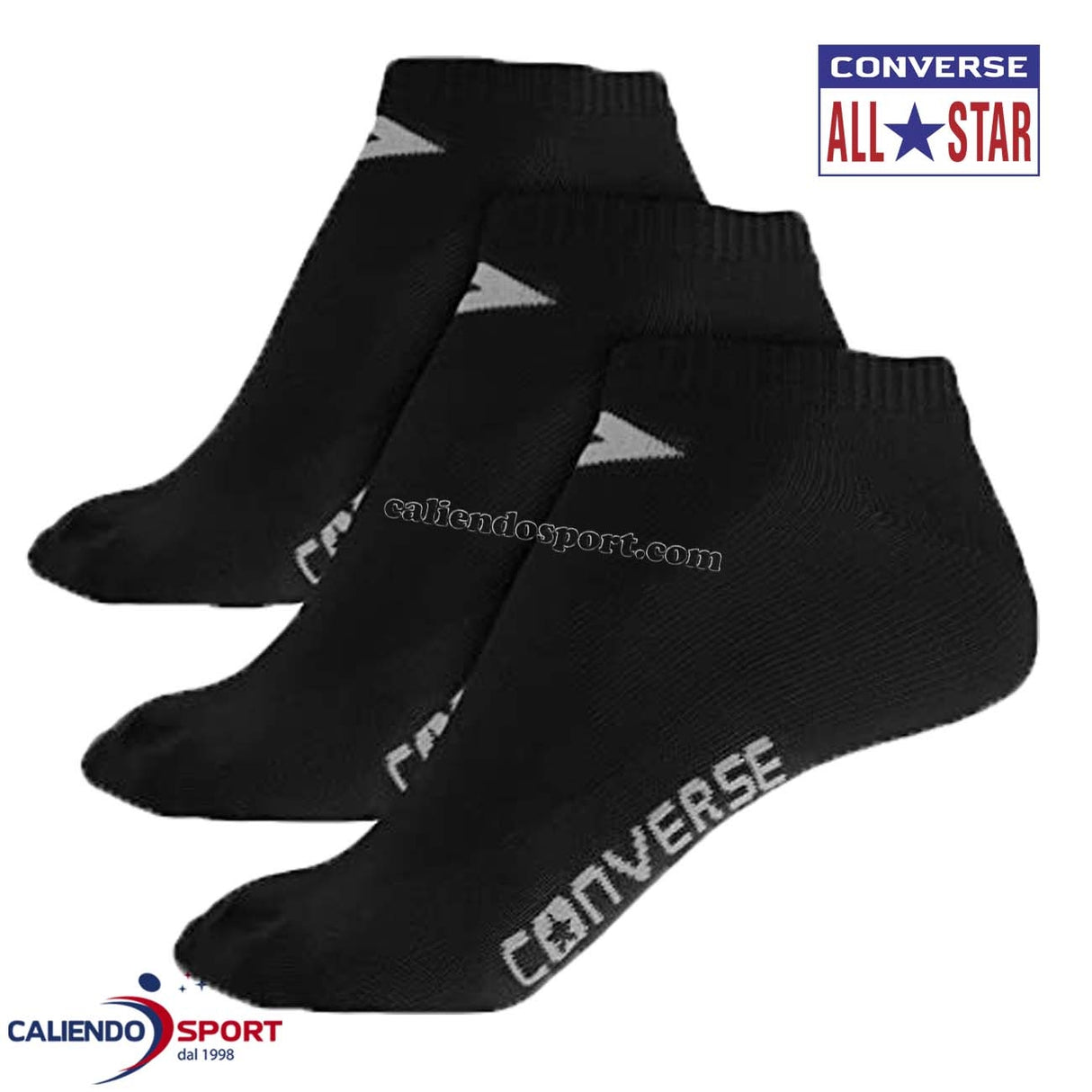 CONVERSE E751B BLACK WHITE SOCKS 3 PAIRS