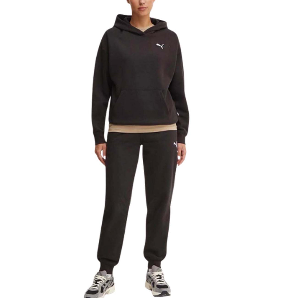 TUTA DONNA PUMA 683091 01 LOUNGEWEAR COTONE FELPATO