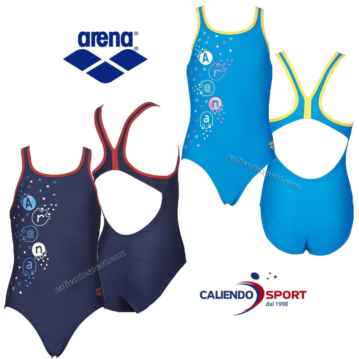 -COSTUME ARENA RAGAZZA 001329 AZZURRO BLU PISCONA NUOTA MARE JUNIOR