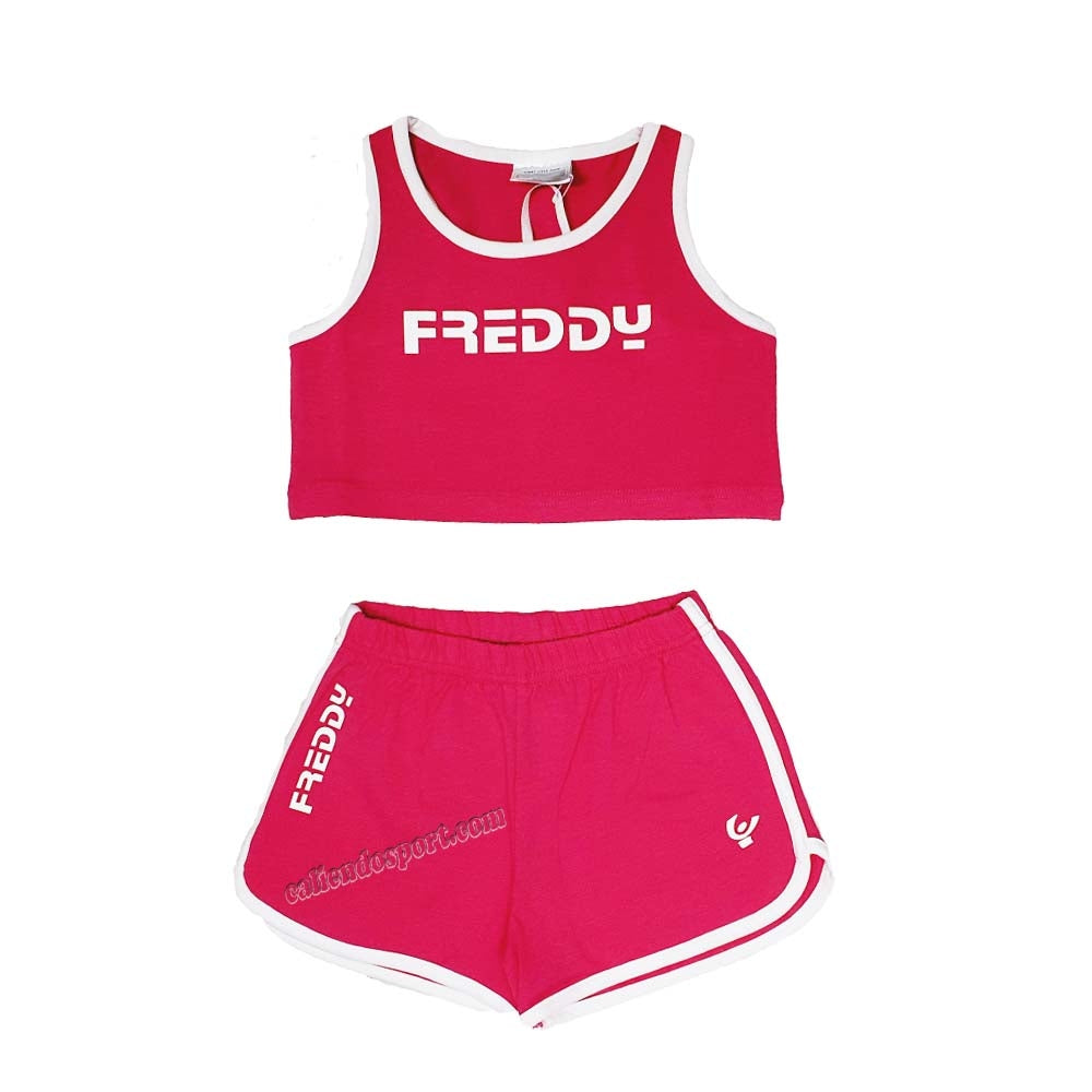 COMPLETO CANOTTA+SHORT BAMBINA FREDDY FR0134 COTONE